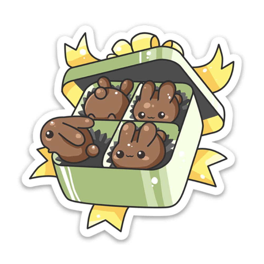 Box of Chocolate Bunnies Vinyl Sticker