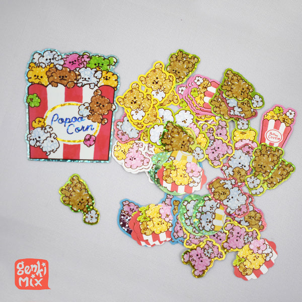 PopooCorn (Poodle x Popcorn) Sticker pack
