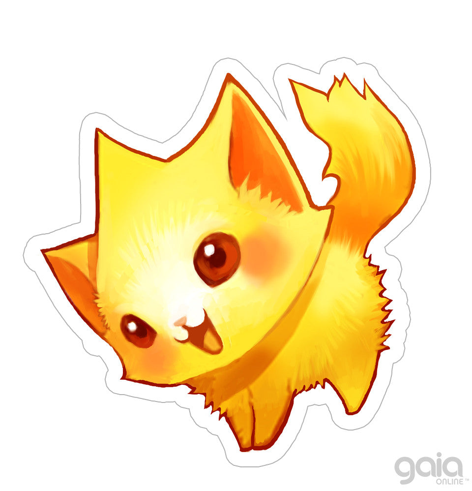 Gold Kitten Star Vinyl Stickers