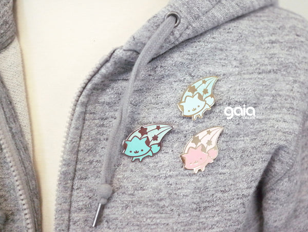 Glitter Birth Stone Kitten Star Pin (March)