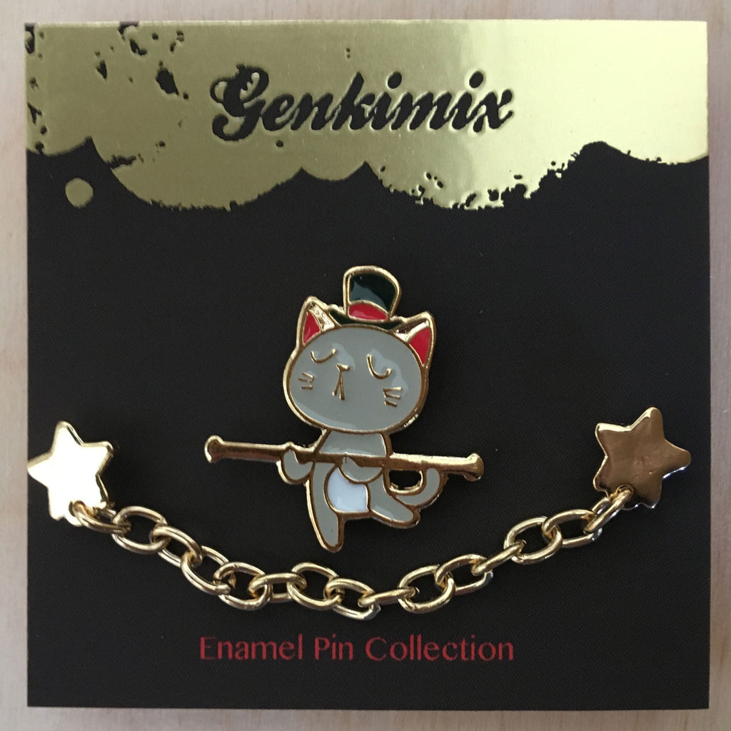 Circus: Cat tightrope walker Chain Enamel Pin