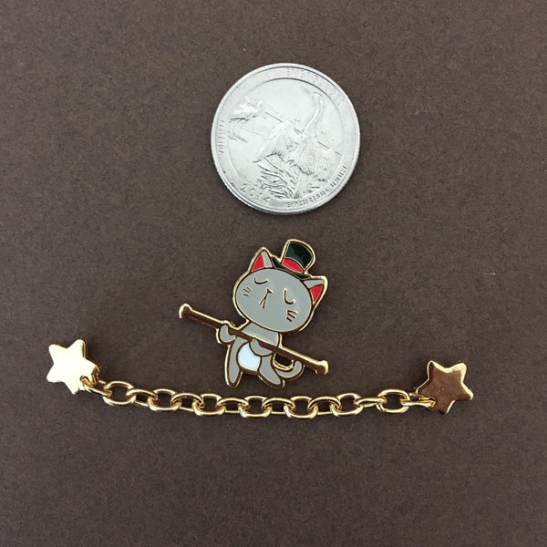 Circus: Cat tightrope walker Chain Enamel Pin