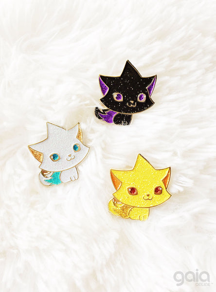 Glitter Kitten Star Pin (Gold)