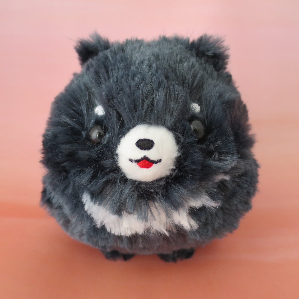 Pomeranian Plush - Black (Extra Happy)