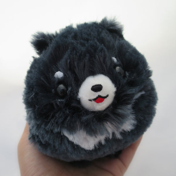 Pomeranian Plush - Black (Extra Happy)